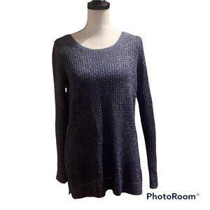 Lucky Brand Womens Pullover Sweater Size M Blue Boho Long Sleeve